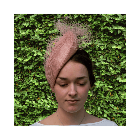Blush teardrop percher with ruched veiling bow